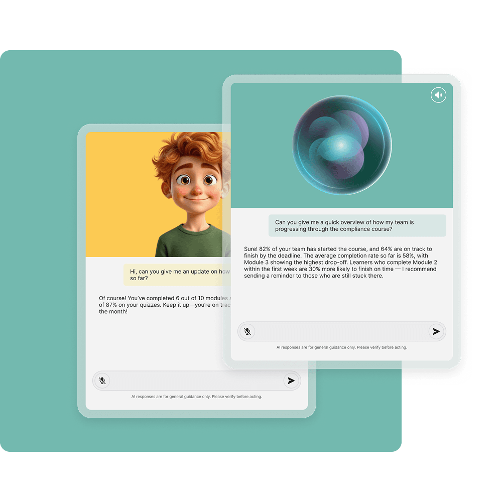 AI-powered learning chatbot interface