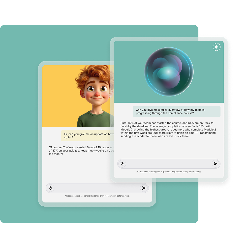 AI-powered learning chatbot interface